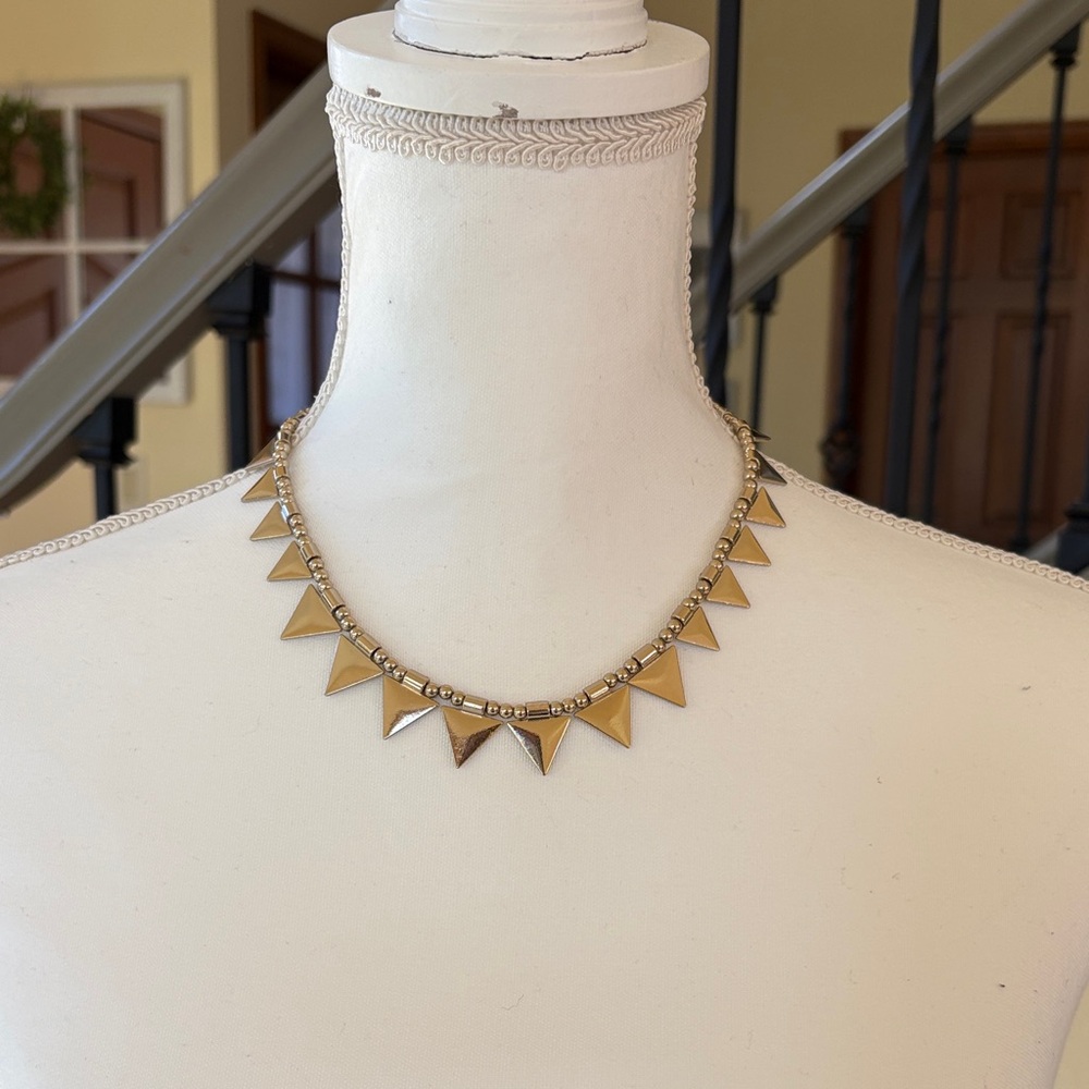 Gold Toned Triangle Necklace